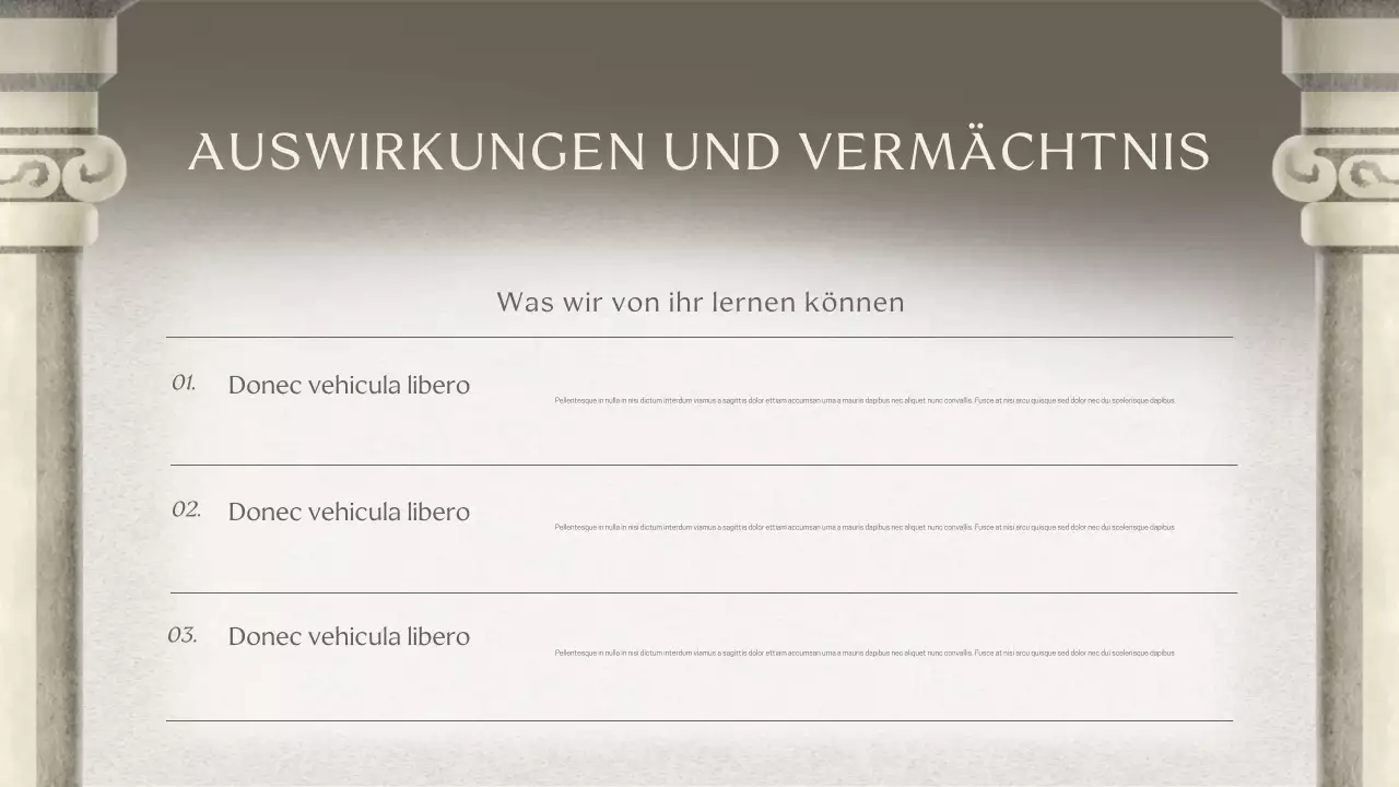 Graue klassische historische Vorlesungspräsentation