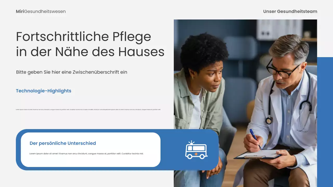 Blaue moderne Gesundheitspräsentation