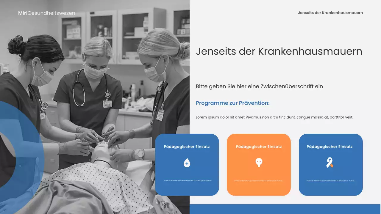 Blaue moderne Gesundheitspräsentation