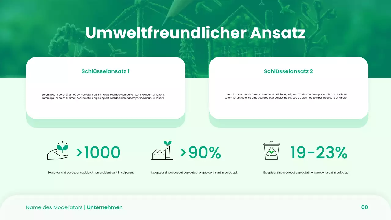 Grüne moderne Startups Pitch Deck Präsentation