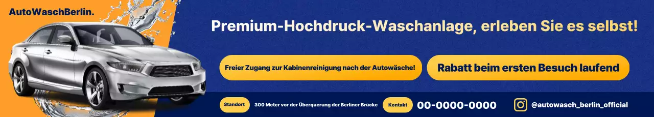 Blaue moderne Autowaschwerbung