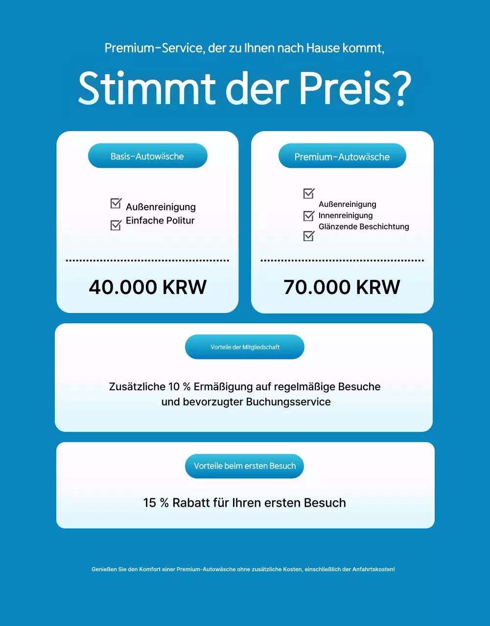 Blaue moderne Autopflege-Werbung
