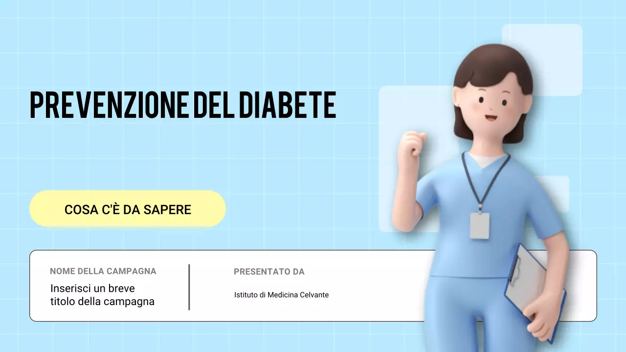 Presentazione moderna 3D blu sulla prevenzione della salute e delle malattie