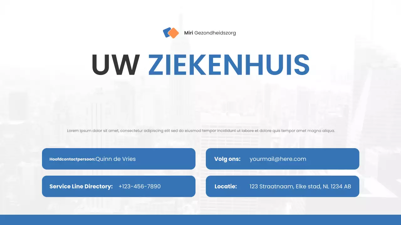 Presentatie Blauwe Moderne Gezondheidszorg