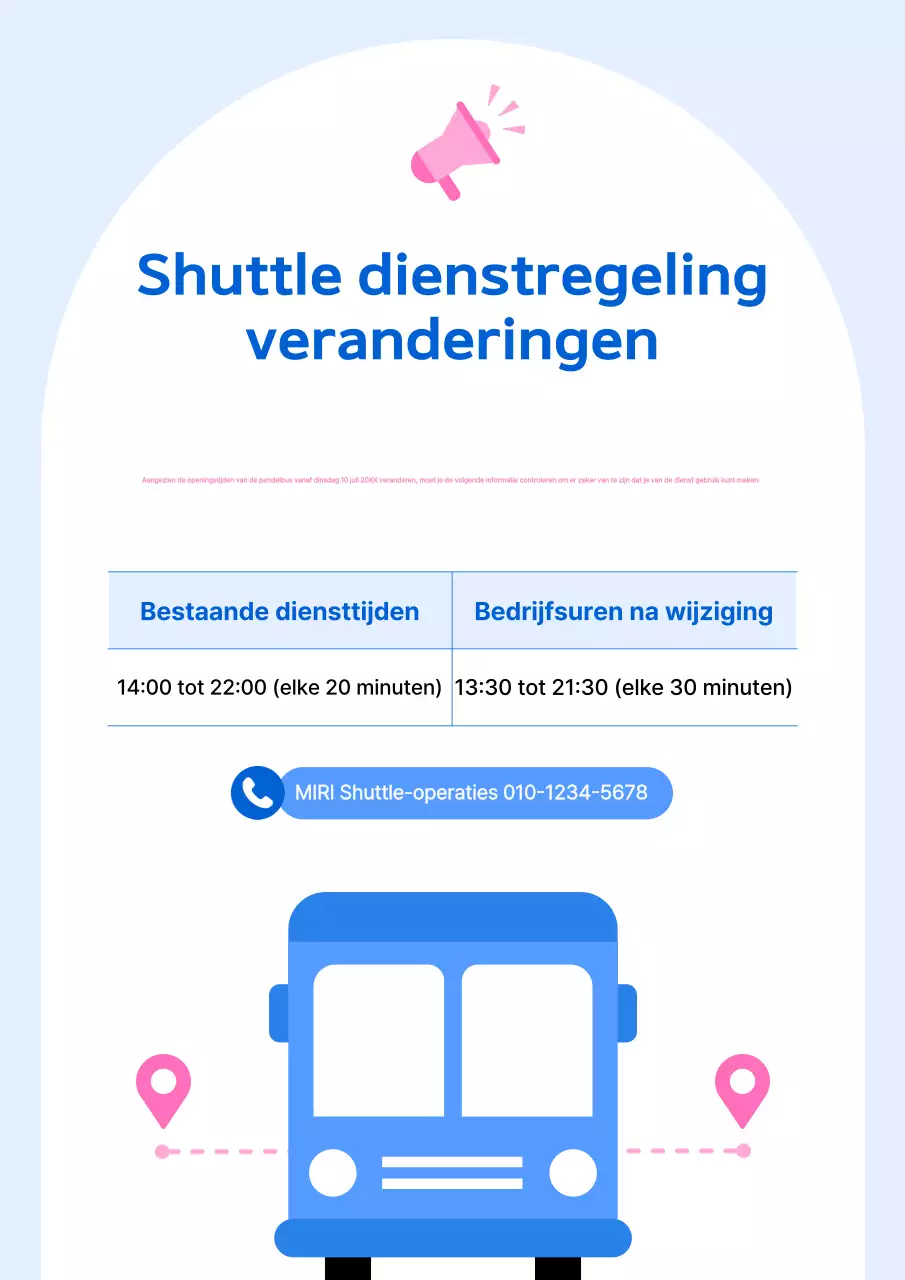 Hemelsblauwe eenvoudige shuttlebusgids
