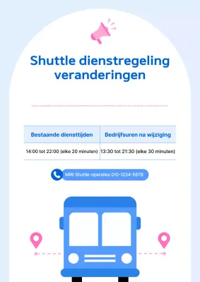 Hemelsblauwe eenvoudige shuttlebusgids