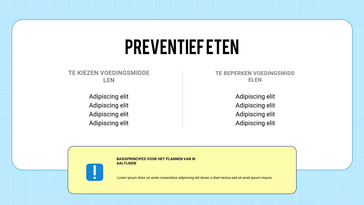 Blauwe moderne 3D-presentatie over gezondheid en ziektepreventie