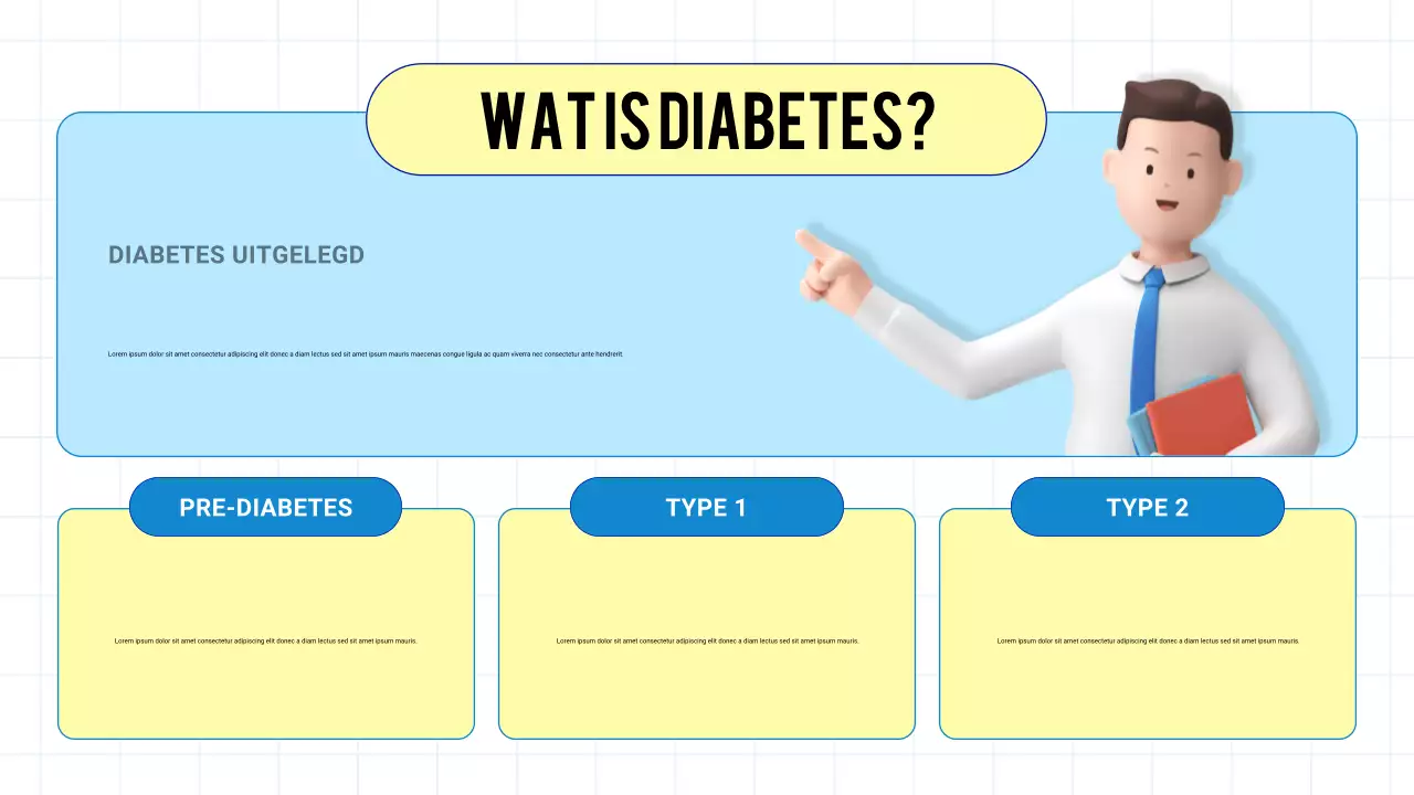 Blauwe moderne 3D-presentatie over gezondheid en ziektepreventie
