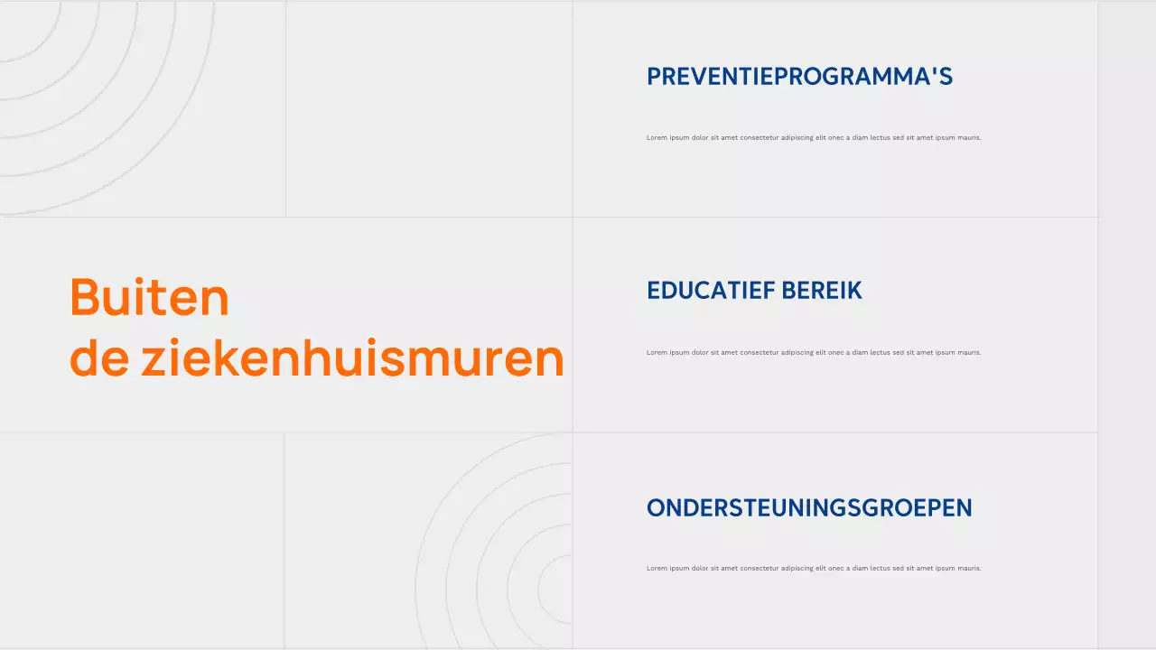 Presentatie van de advertentie voor moderne gezondheidszorg in Orange