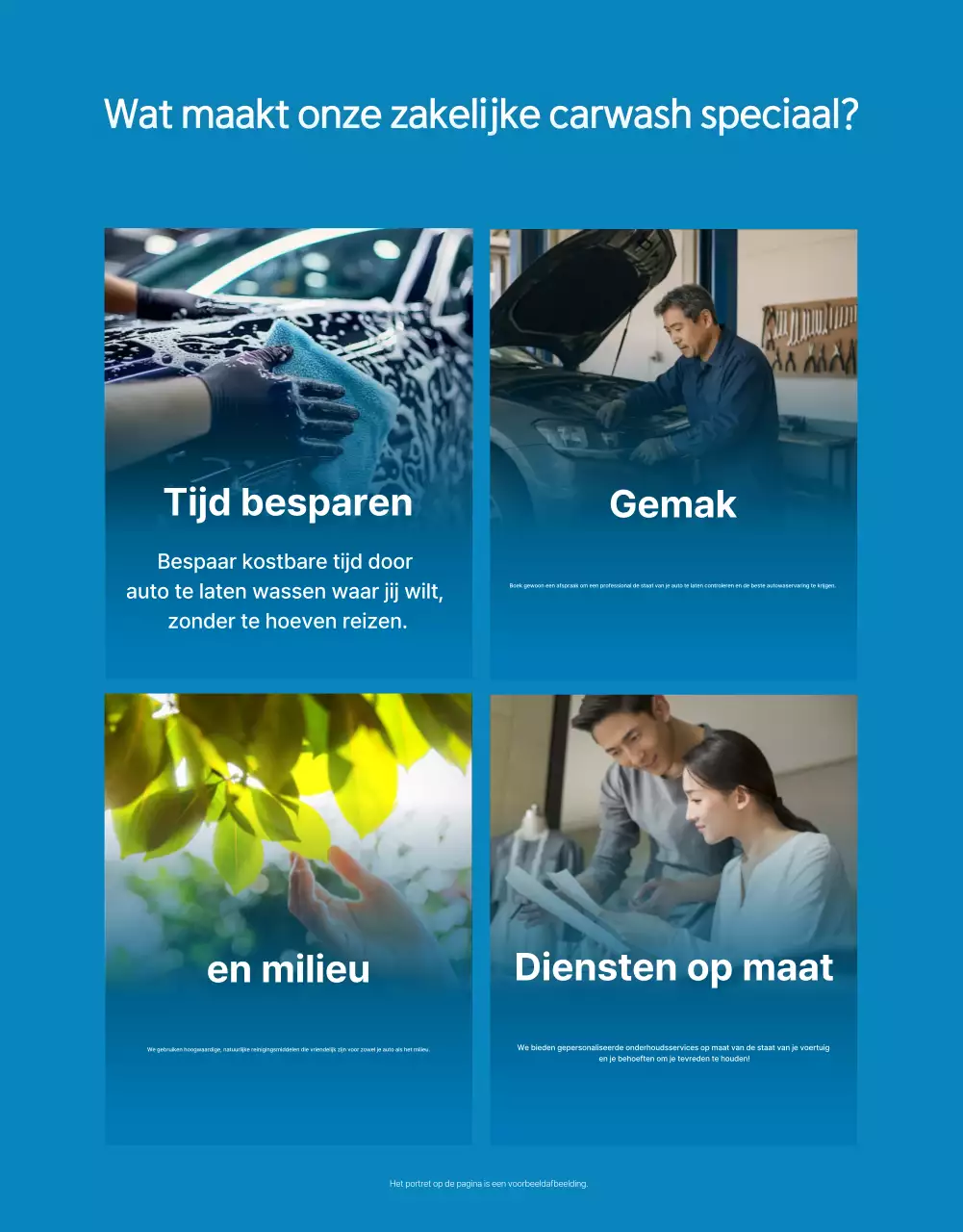 Advertentie voor blauwe moderne autoverzorging
