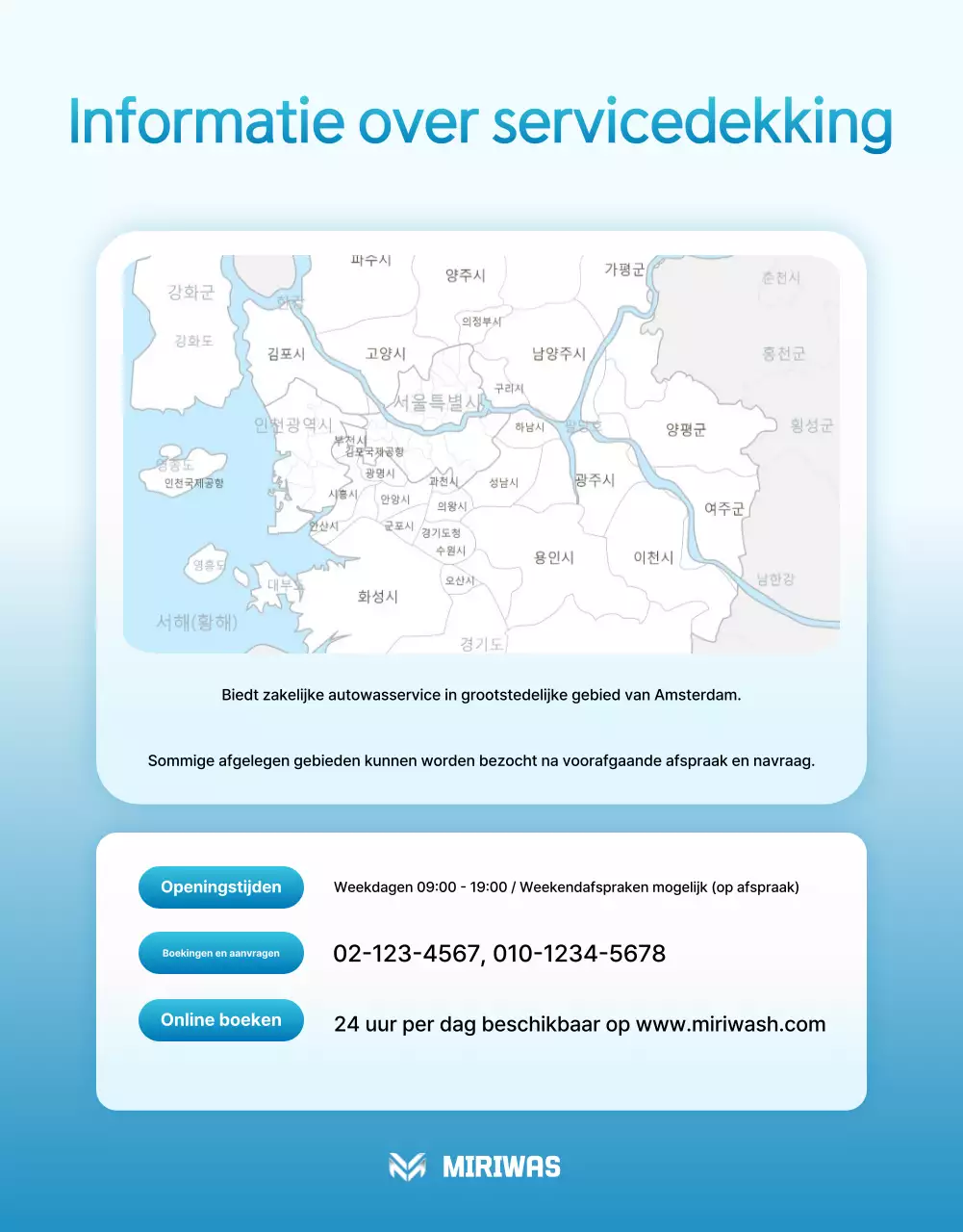 Advertentie voor blauwe moderne autoverzorging