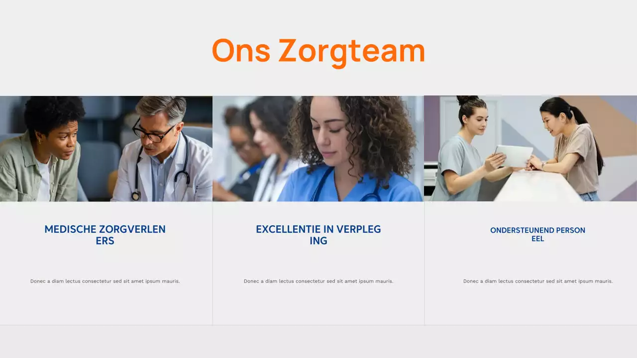 Presentatie van de advertentie voor moderne gezondheidszorg in Orange