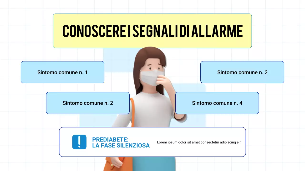 Presentazione moderna 3D blu sulla prevenzione della salute e delle malattie