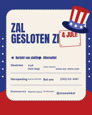 Instagram-bericht over de aankondiging van de sluiting van Blue Modern