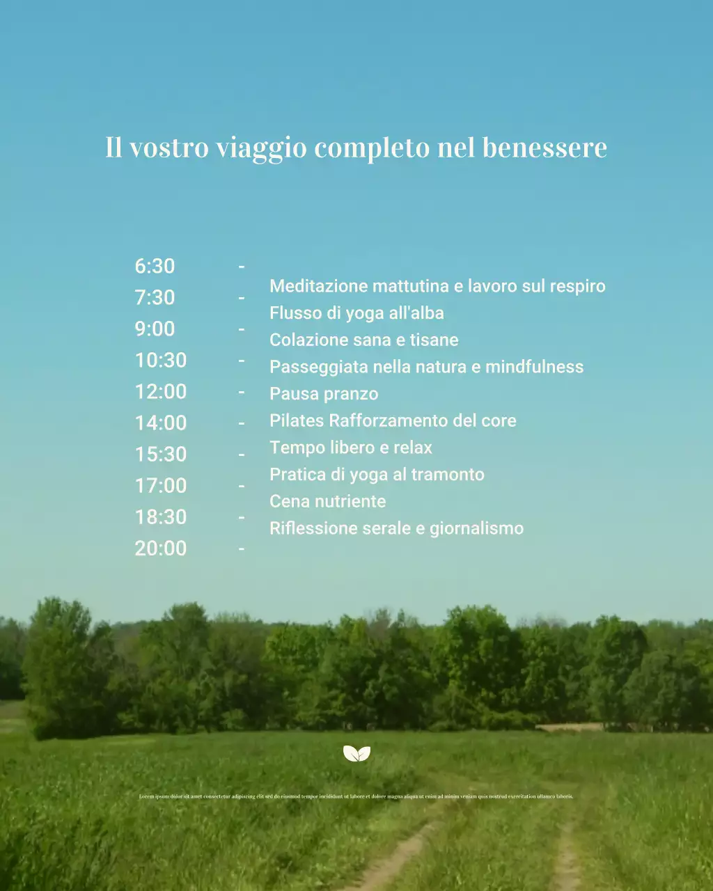 Post su Instagram del programma di benessere Blue Minimal