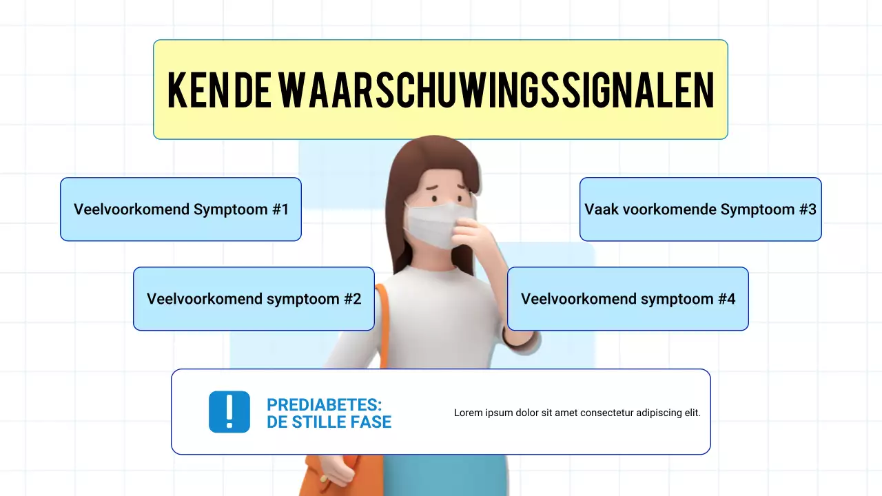 Blauwe moderne 3D-presentatie over gezondheid en ziektepreventie