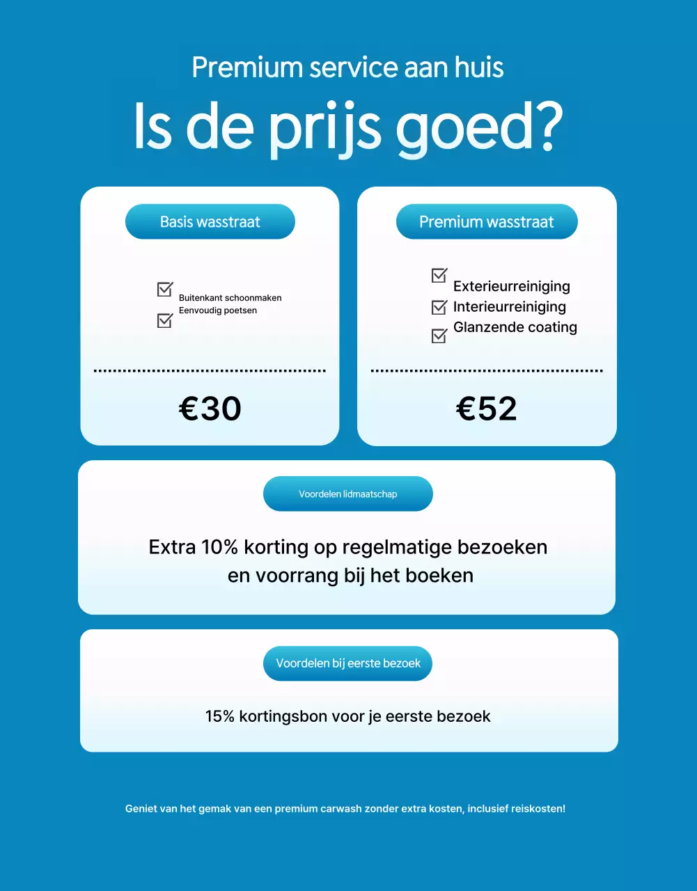 Advertentie voor blauwe moderne autoverzorging