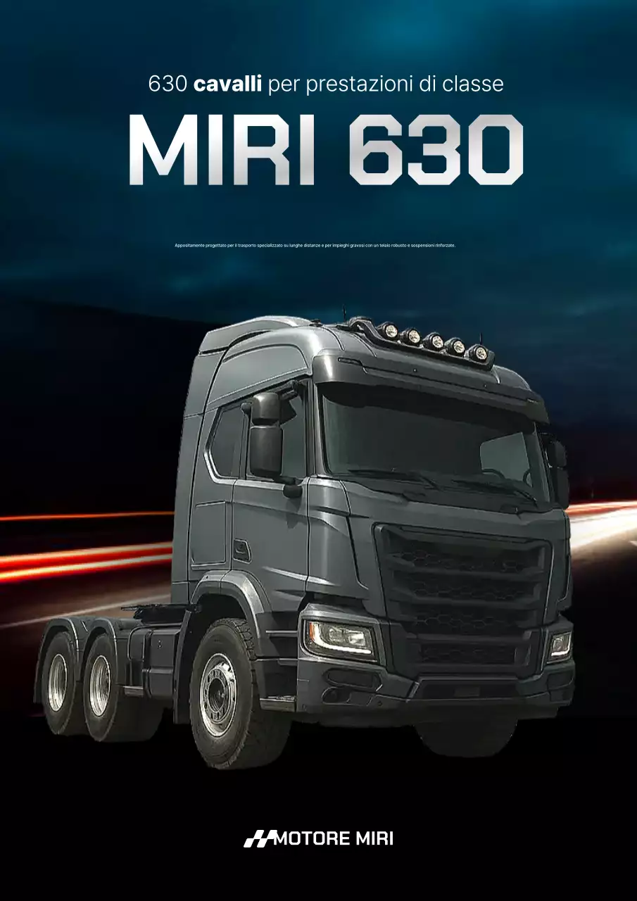 Pubblicità di un camion moderno nero