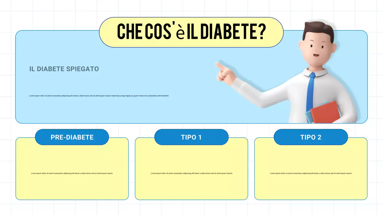 Presentazione moderna 3D blu sulla prevenzione della salute e delle malattie