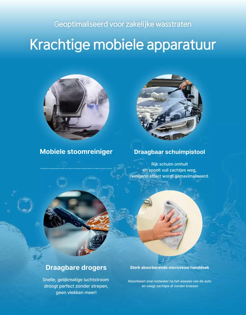 Advertentie voor blauwe moderne autoverzorging