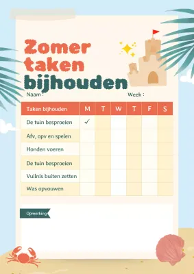 Oranje Retro Klusjesplanner Poster