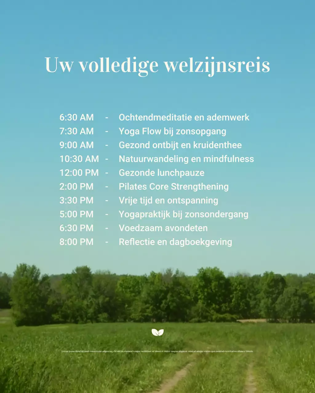 Instagram-bericht over het Blue Minimal Wellness-schema