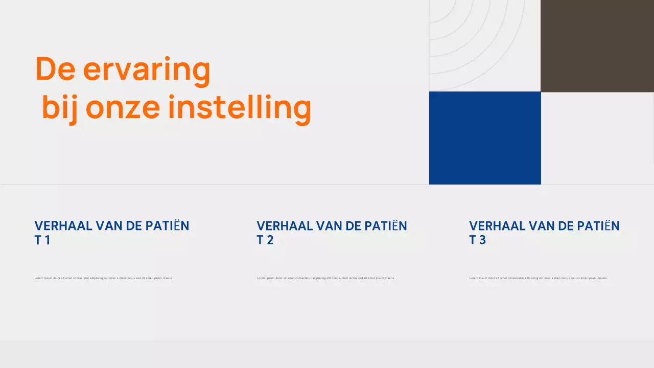 Presentatie van de advertentie voor moderne gezondheidszorg in Orange