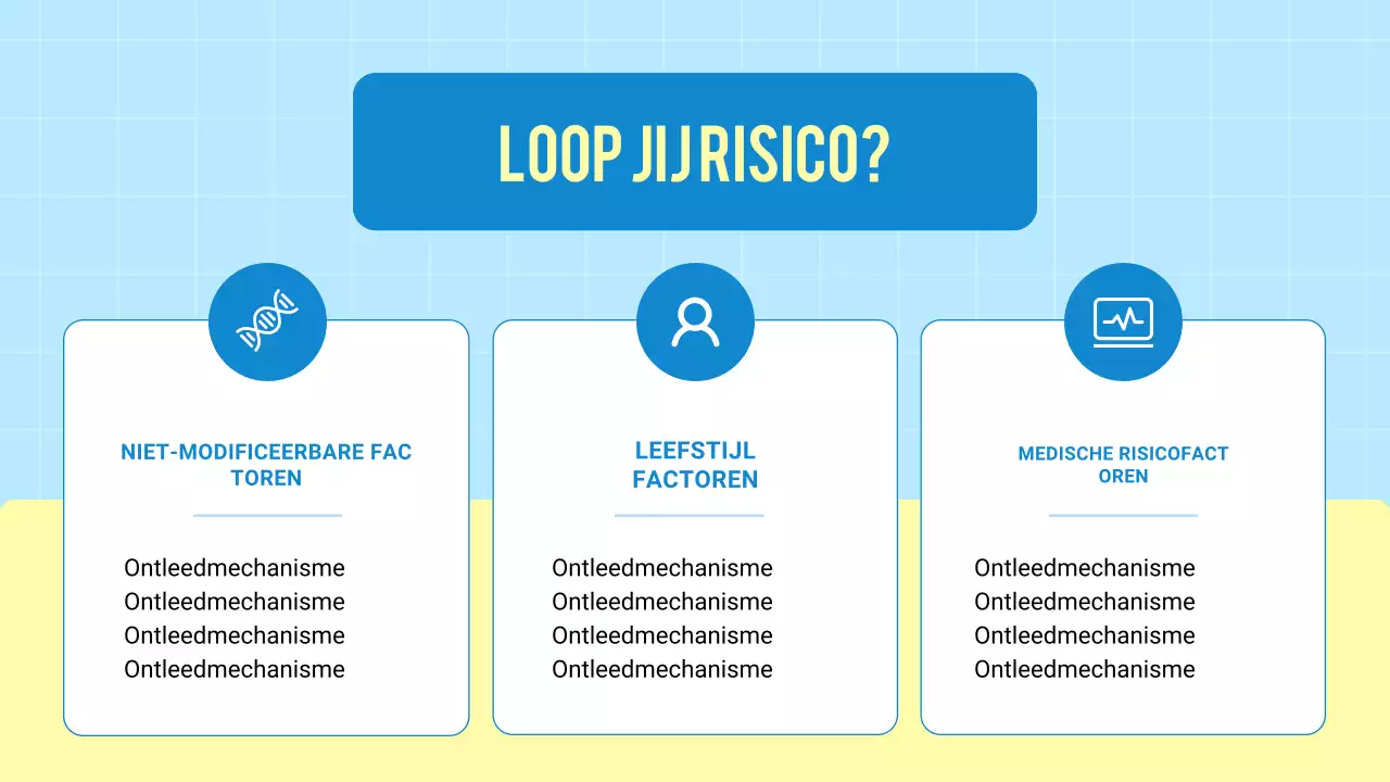 Blauwe moderne 3D-presentatie over gezondheid en ziektepreventie