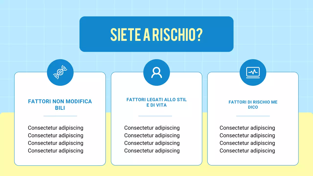 Presentazione moderna 3D blu sulla prevenzione della salute e delle malattie