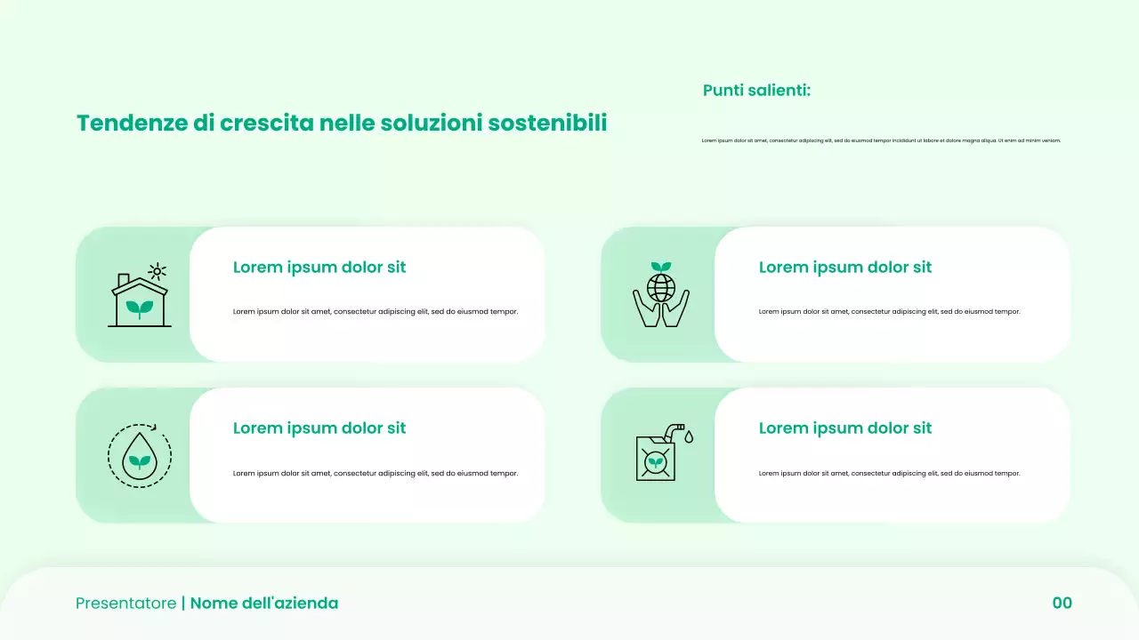 Presentazione del pitch deck per startup moderne e verdi