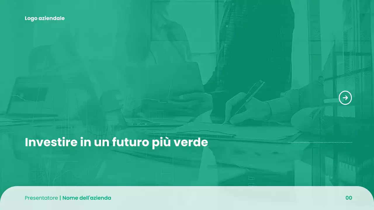 Presentazione del pitch deck per startup moderne e verdi