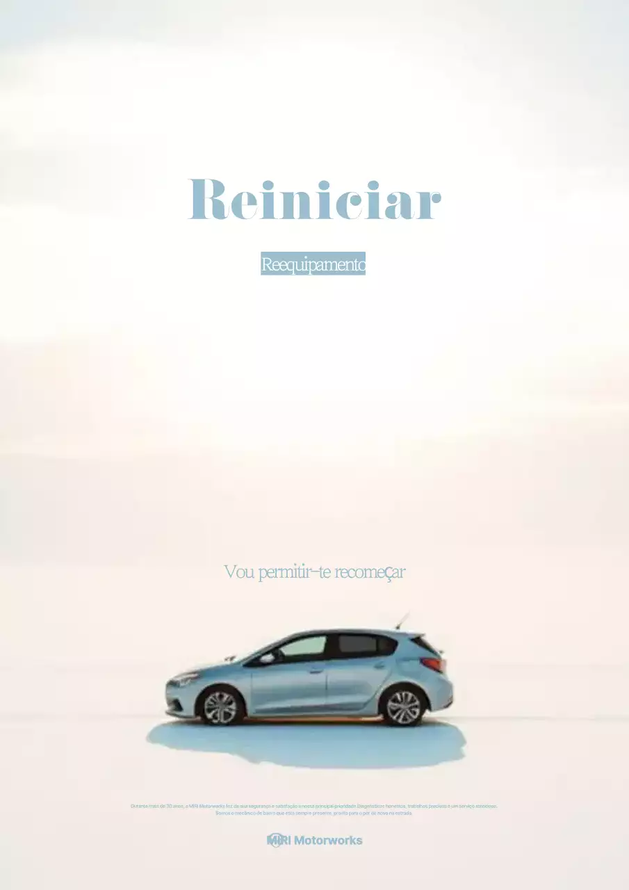 Propaganda de carro moderno azul-celeste