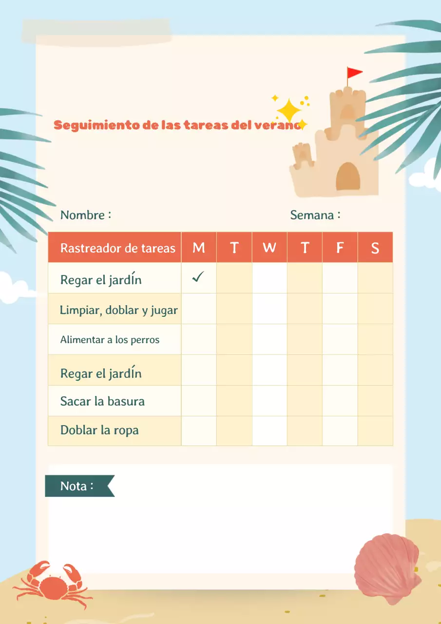 Póster retro naranja de planificador de tareas