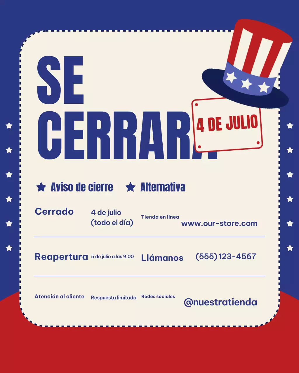 Publicación de Instagram del anuncio del cierre de Blue Modern