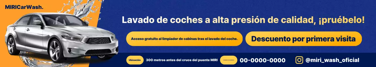 Anuncio de lavado de autos moderno azul