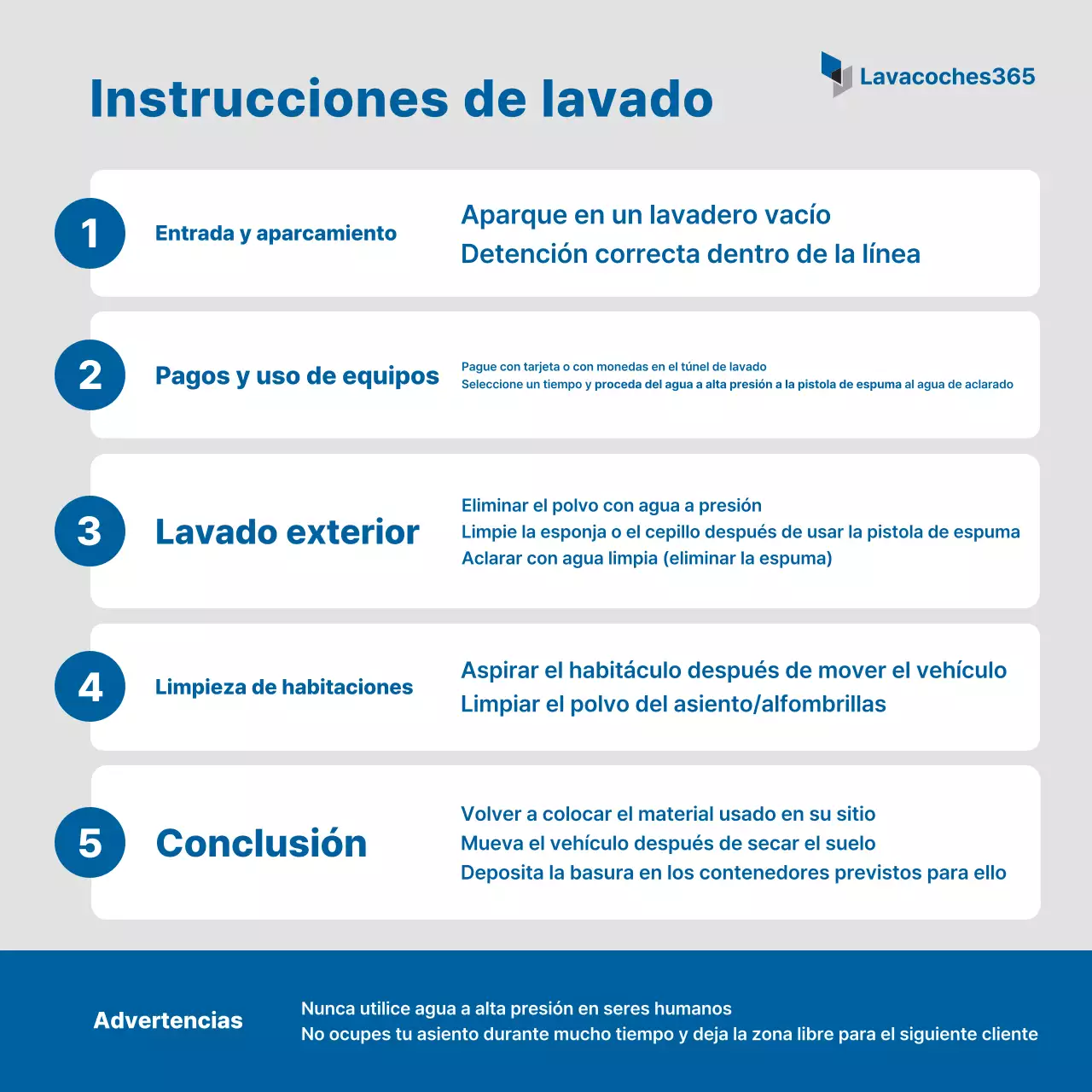 Guía para el lavado de autos Blue Clean