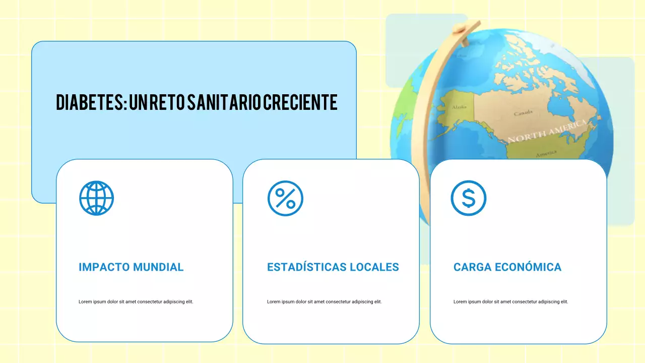 Presentación 3D moderna de salud y prevención de enfermedades en azul
