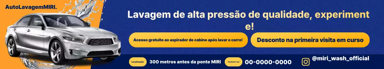 Anúncio de Lavagem de Carros Moderna Azul