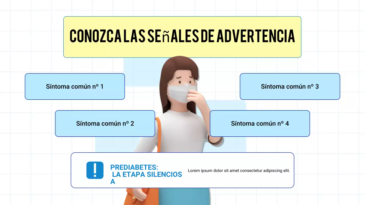 Presentación 3D moderna de salud y prevención de enfermedades en azul