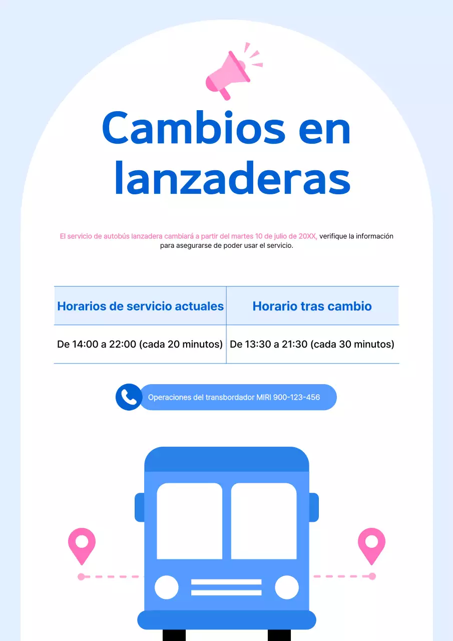 Guía del autobús lanzadera Sky Blue Simple