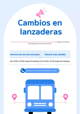 Guía del autobús lanzadera Sky Blue Simple