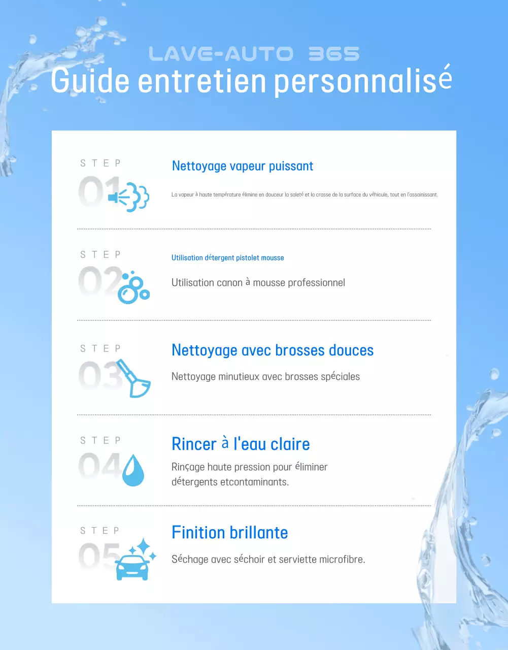 Publicité pour le lave-auto moderne bleu