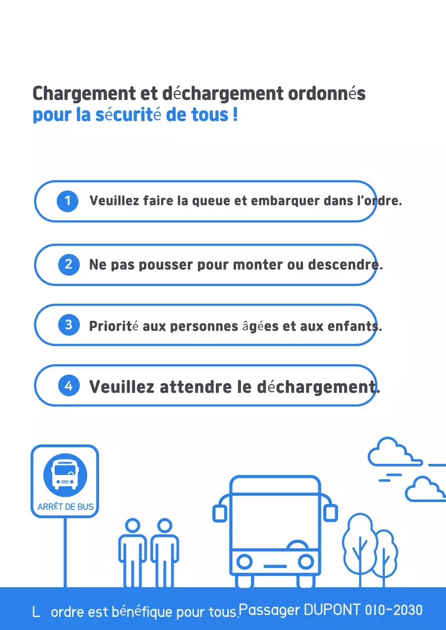 Consignes de sécurité simples et bleues