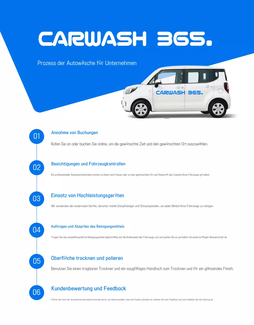 Blaue moderne Autowaschwerbung