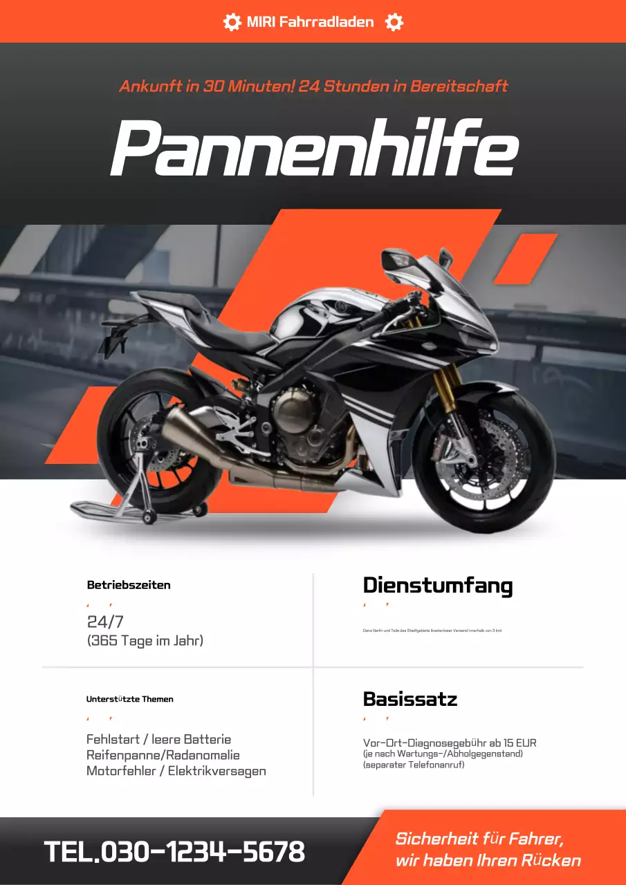 Orange Modern Emergency Service Guide