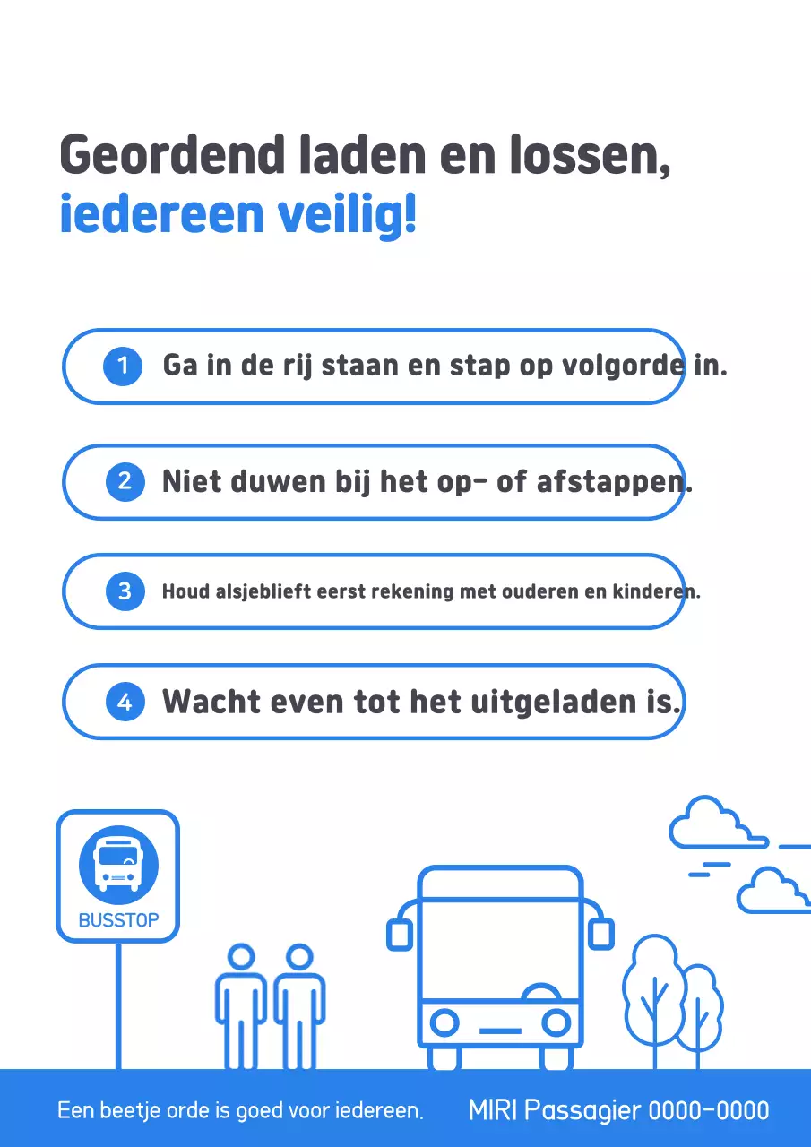 Blauwe eenvoudige veiligheidsrichtlijnen