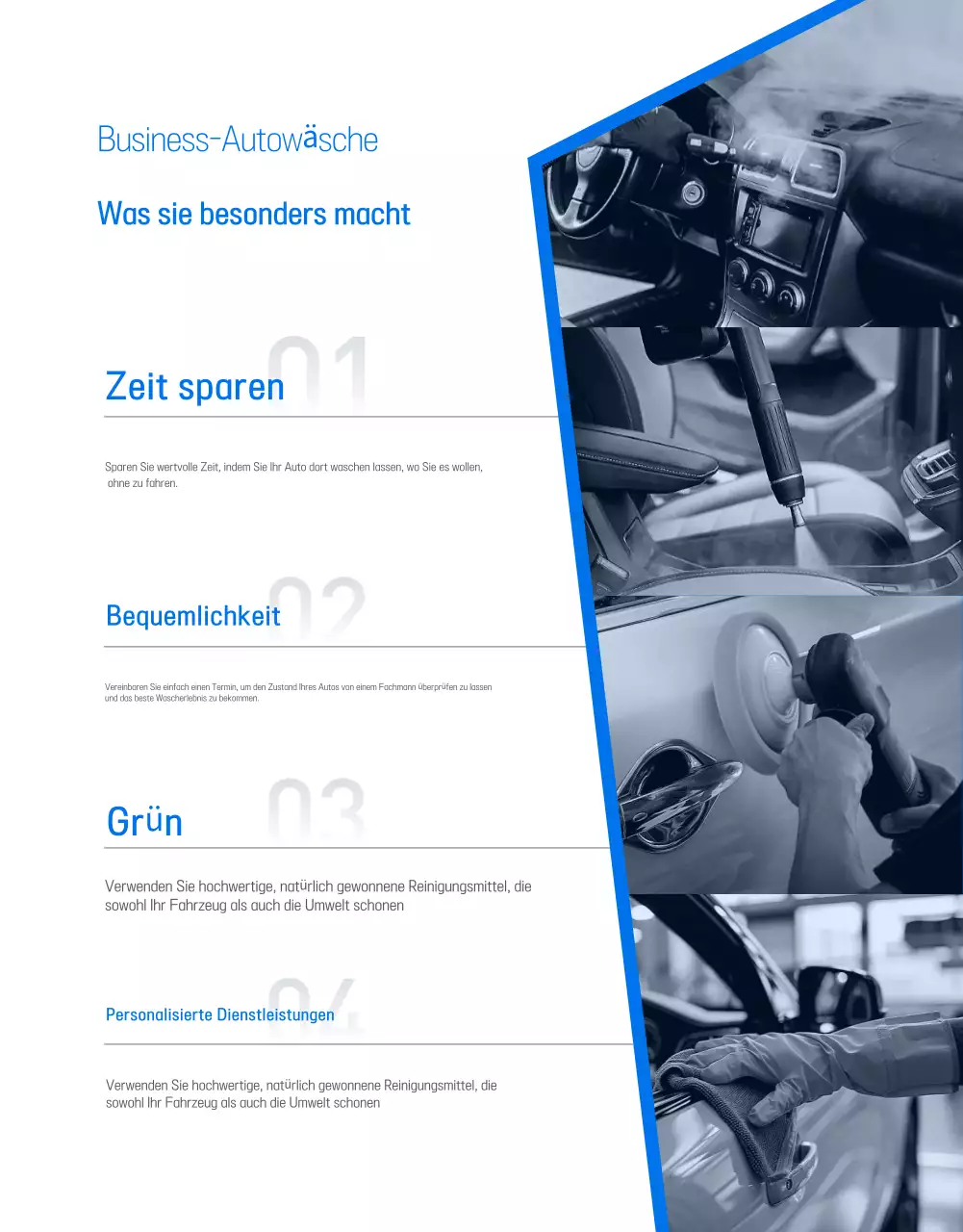 Blaue moderne Autowaschwerbung