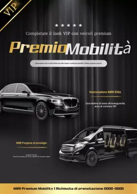 Pubblicità di auto di lusso nere