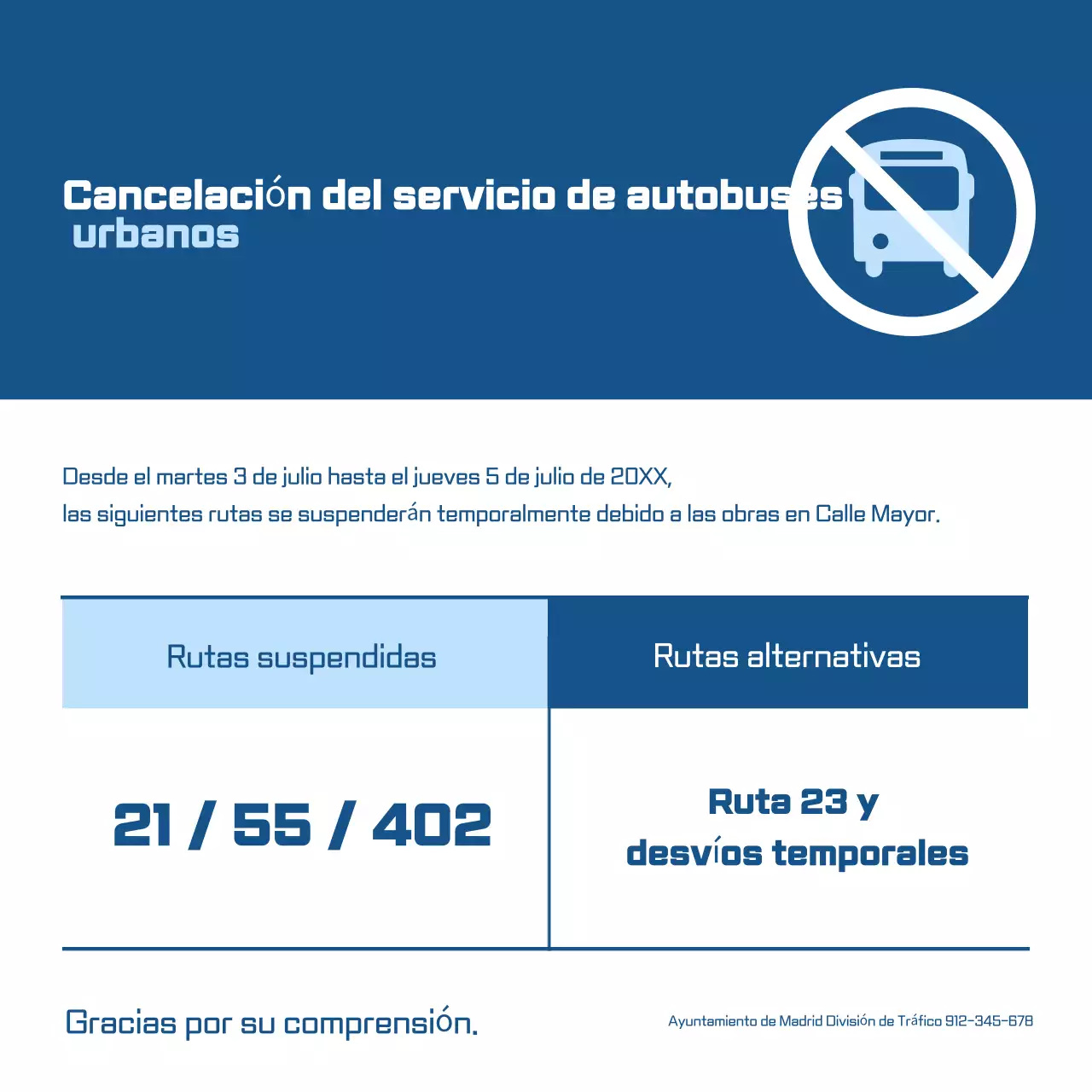 Guía de construcción de tráfico azul simple