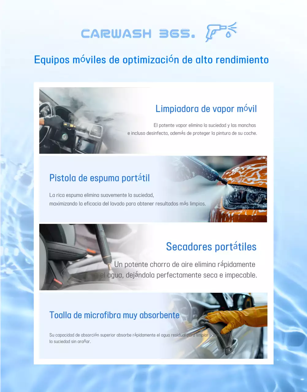 Anuncio de lavado de autos moderno azul